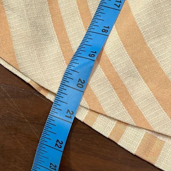HD in Paris size 2 Anthropologie peach chevron linen lined top - Picture 6 of 7